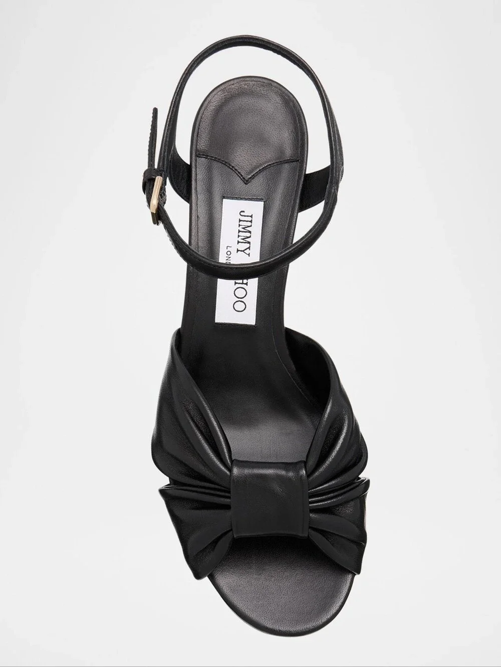 Jimmy Choo Black Leather Heloise Knot Platform Sandals 7